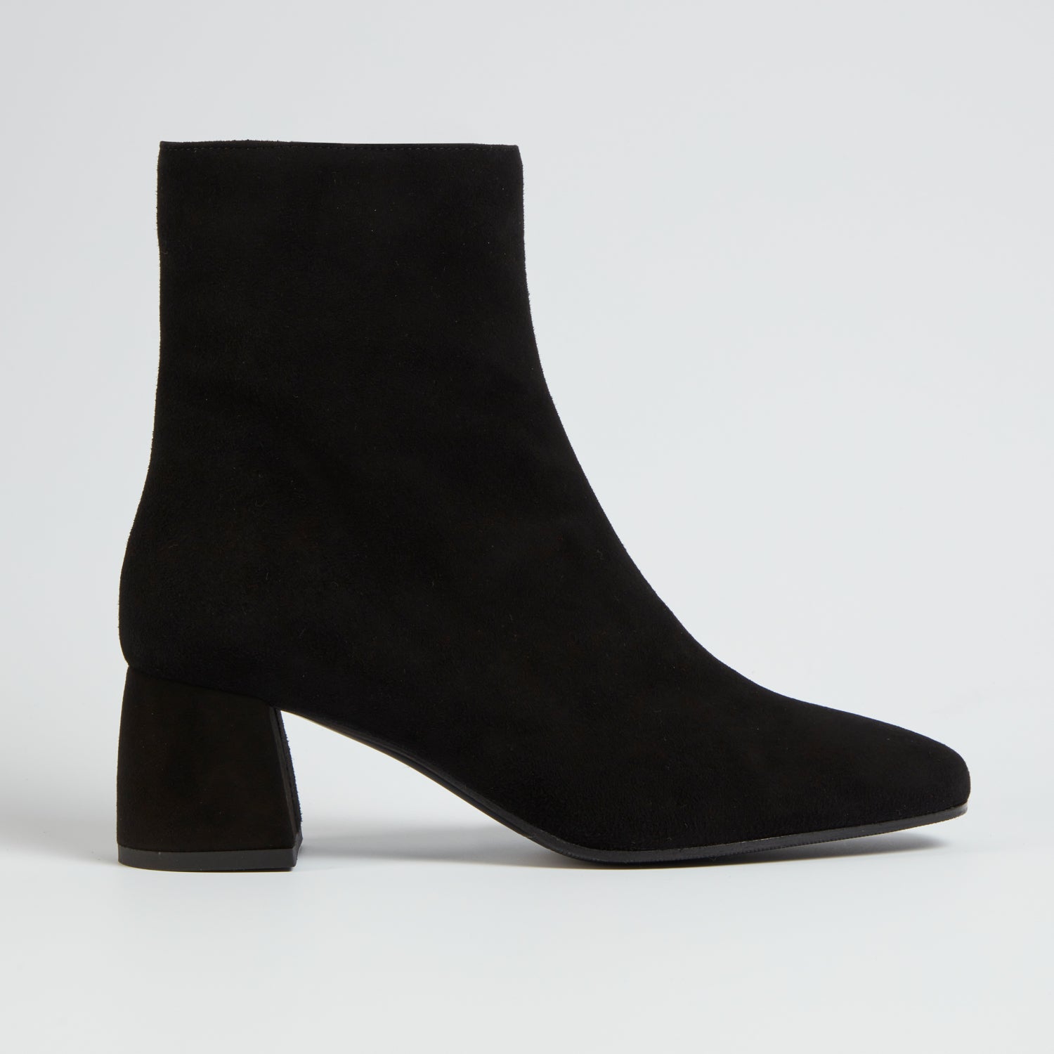 Sarah Black suede block heel ankle Boot