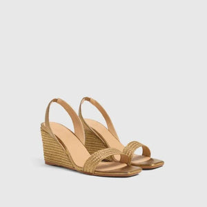 Castañer Barby Gold Wedge sandal - MADE THE EDIT