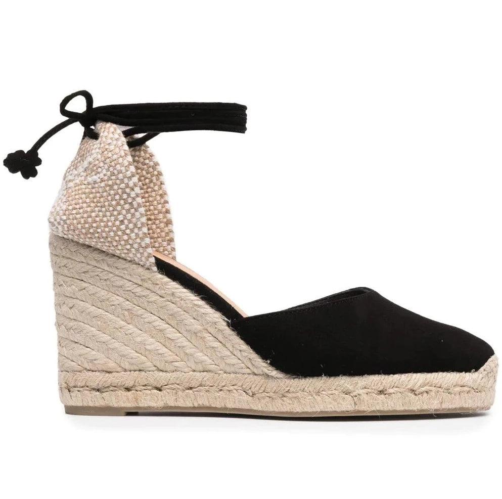 Casta er Espadrille Carina Negra Black Espadrille Sandal MADE