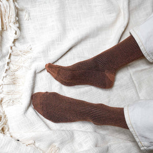 KLUE Glitter Camel brown socks