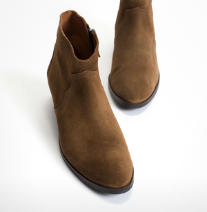 Fiona Cinnamon Suede western ankle boots