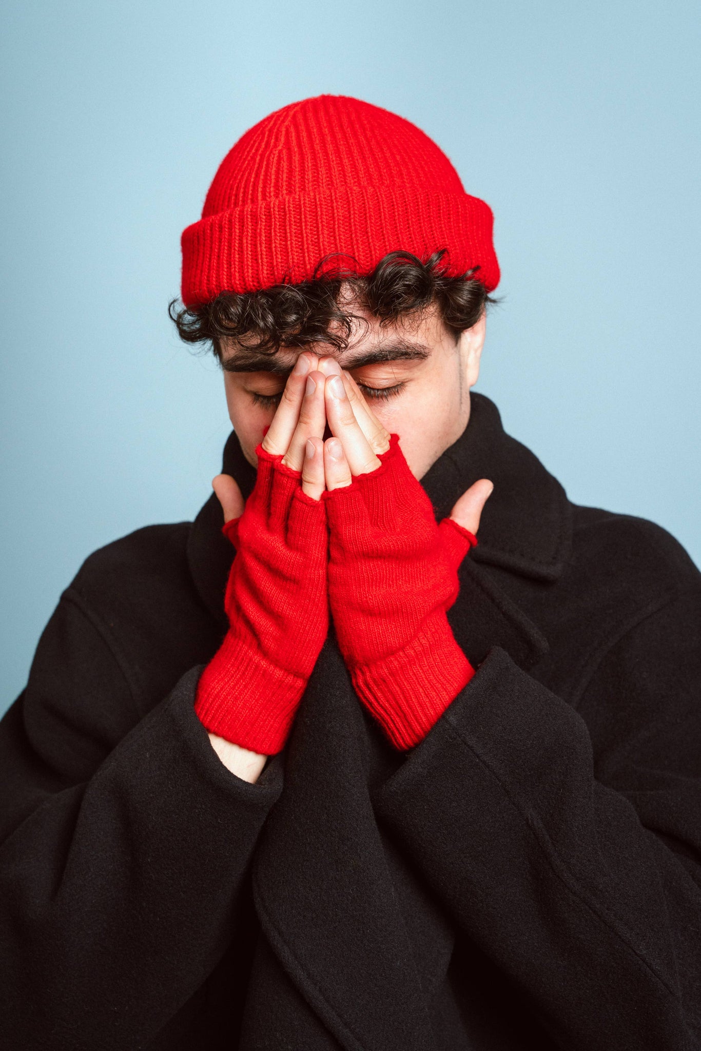 KLUE red wool beanie