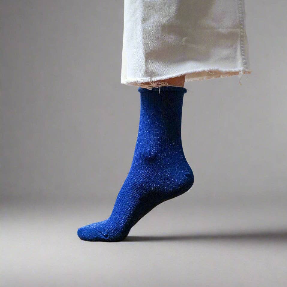 KLUE Glitter Electric blue socks
