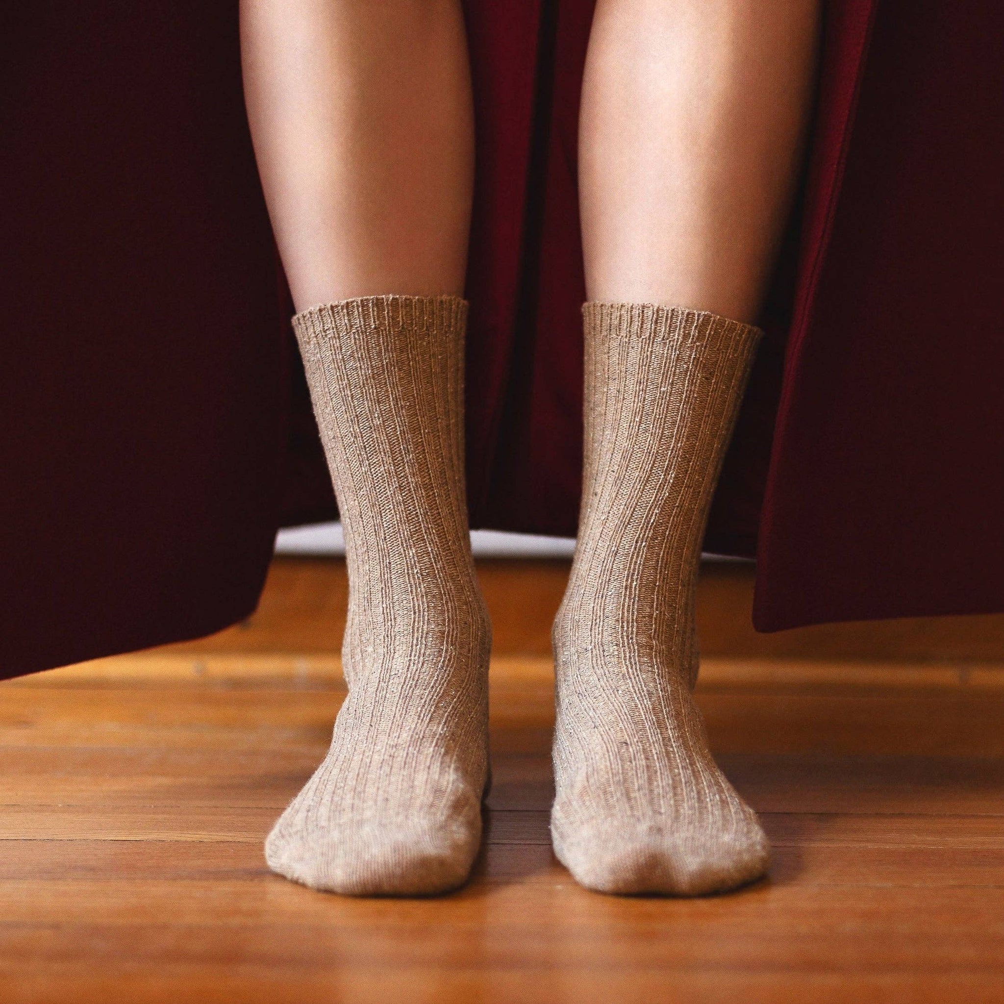 KLUE Silk and Wool beige socks