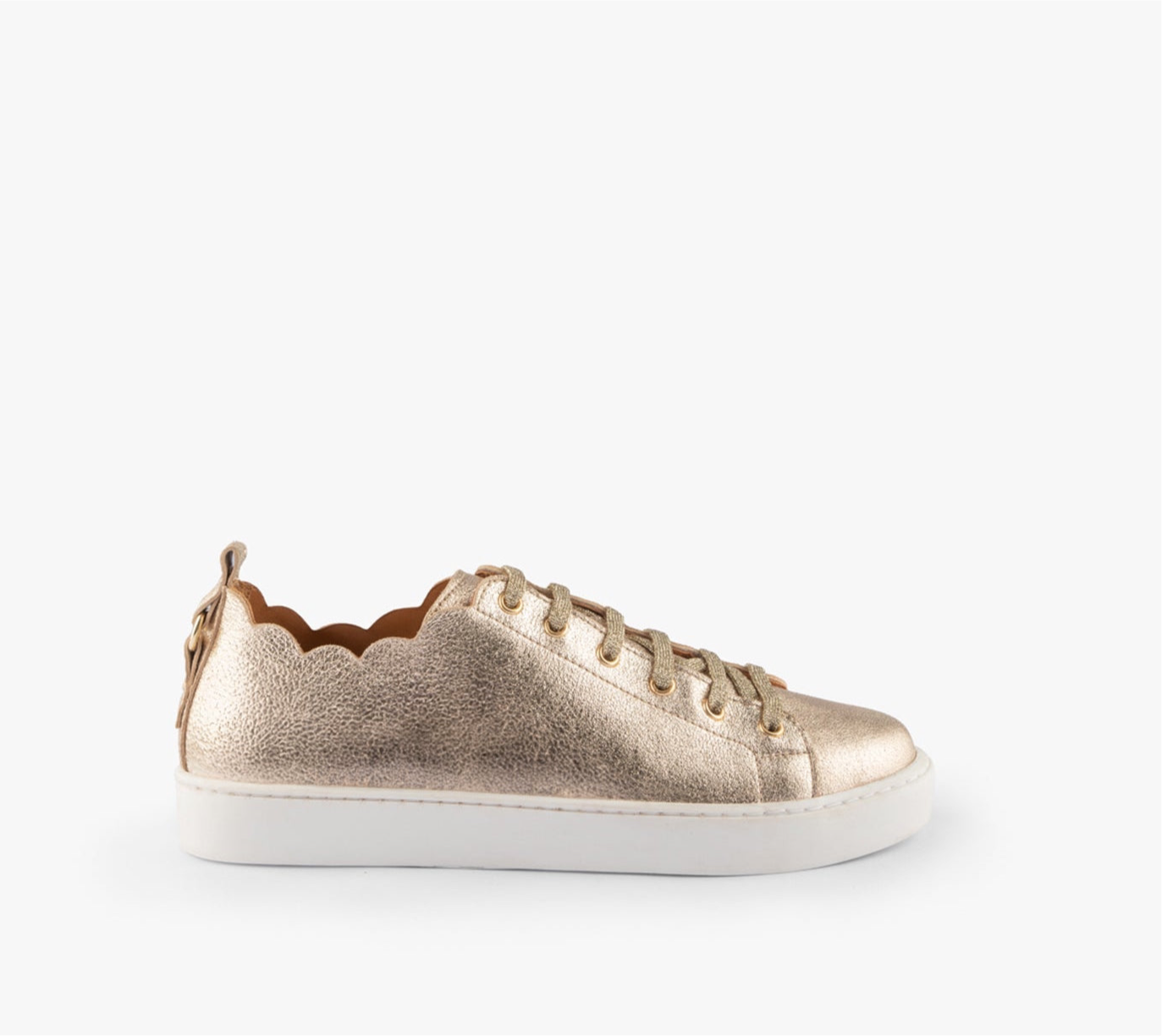 Maison Toufet Julie Scallop Soft Gold Sneakers