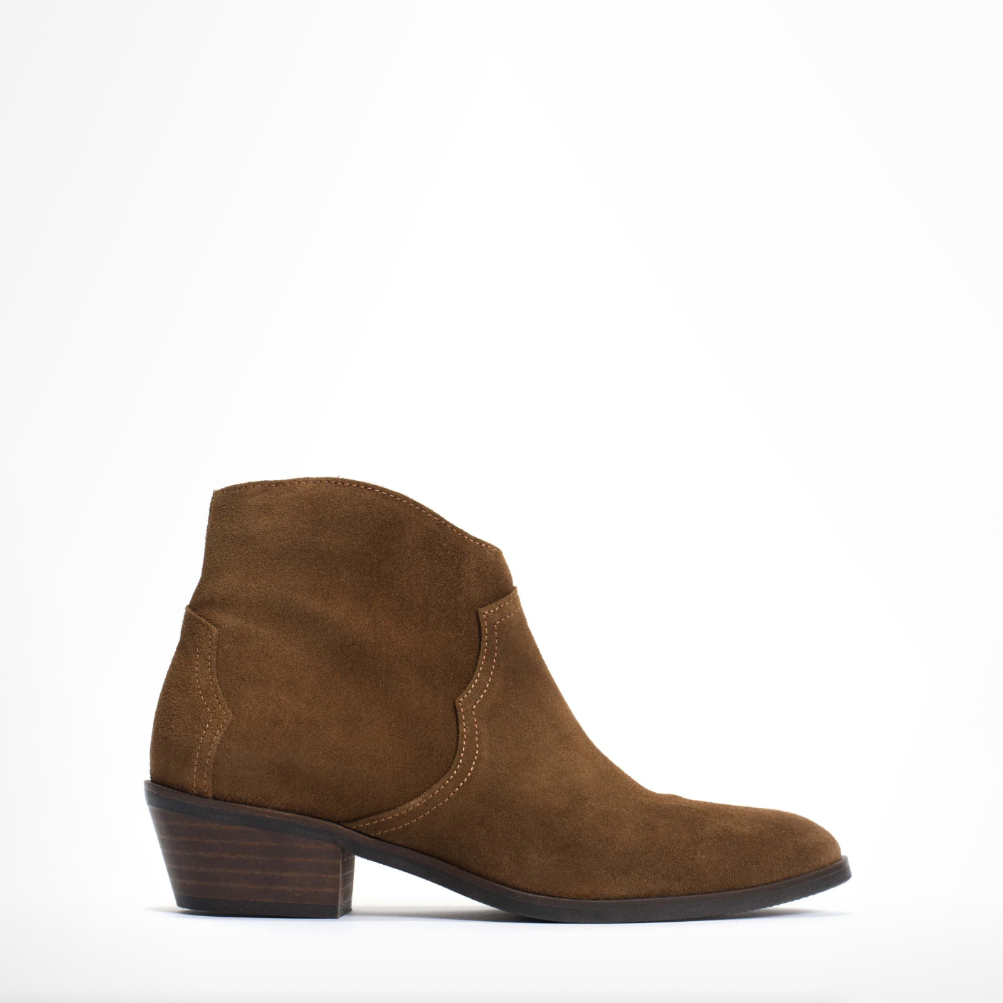 Fiona Cinnamon Suede western ankle boots