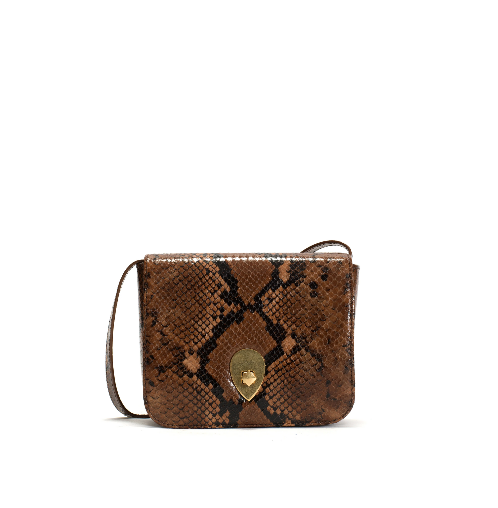 Anonymous Copenhagen Nielle Brown snake-print bag