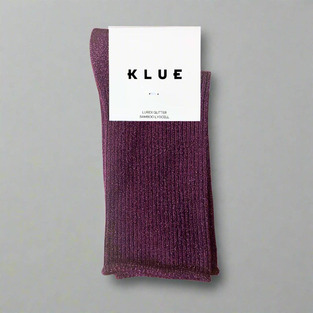 Klue Burgundy Glitter socks