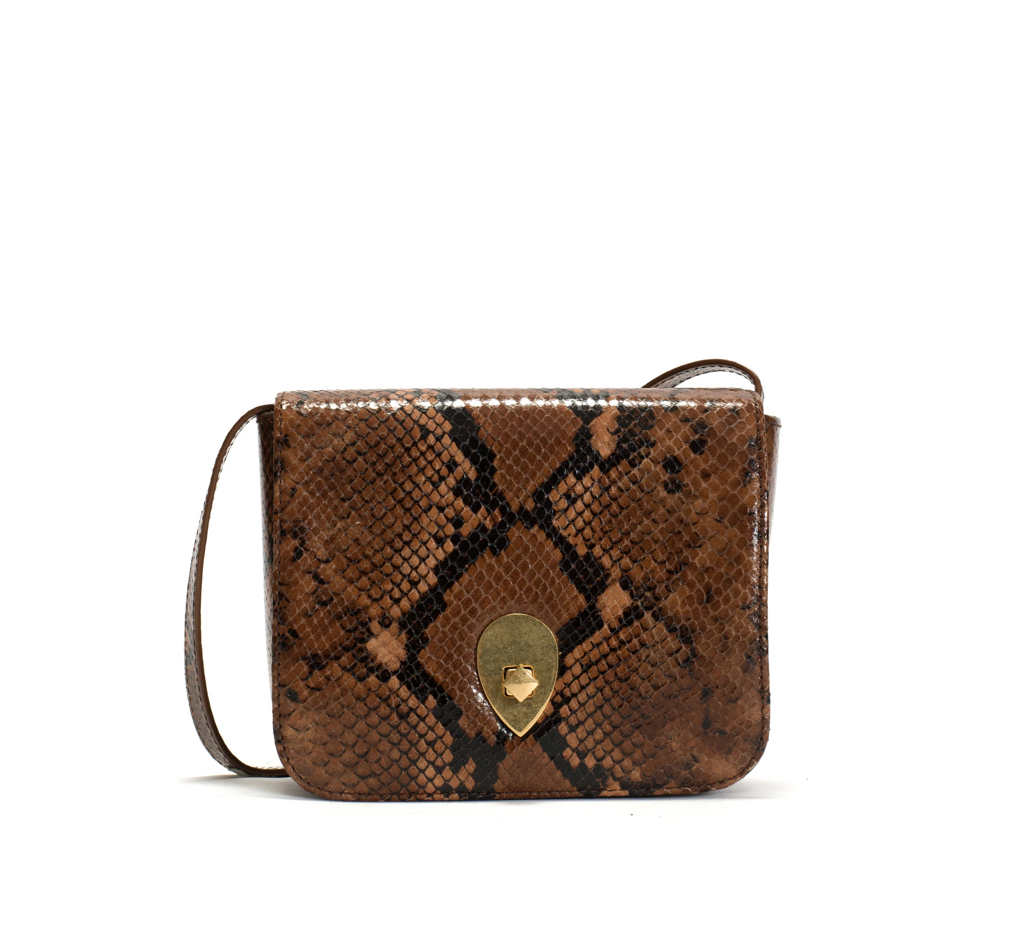 Anonymous Copenhagen Nielle Brown snake-print bag