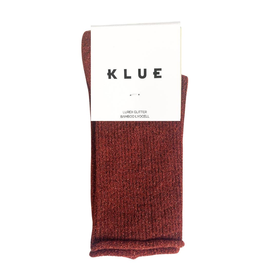 KLUE Red Glitter socks