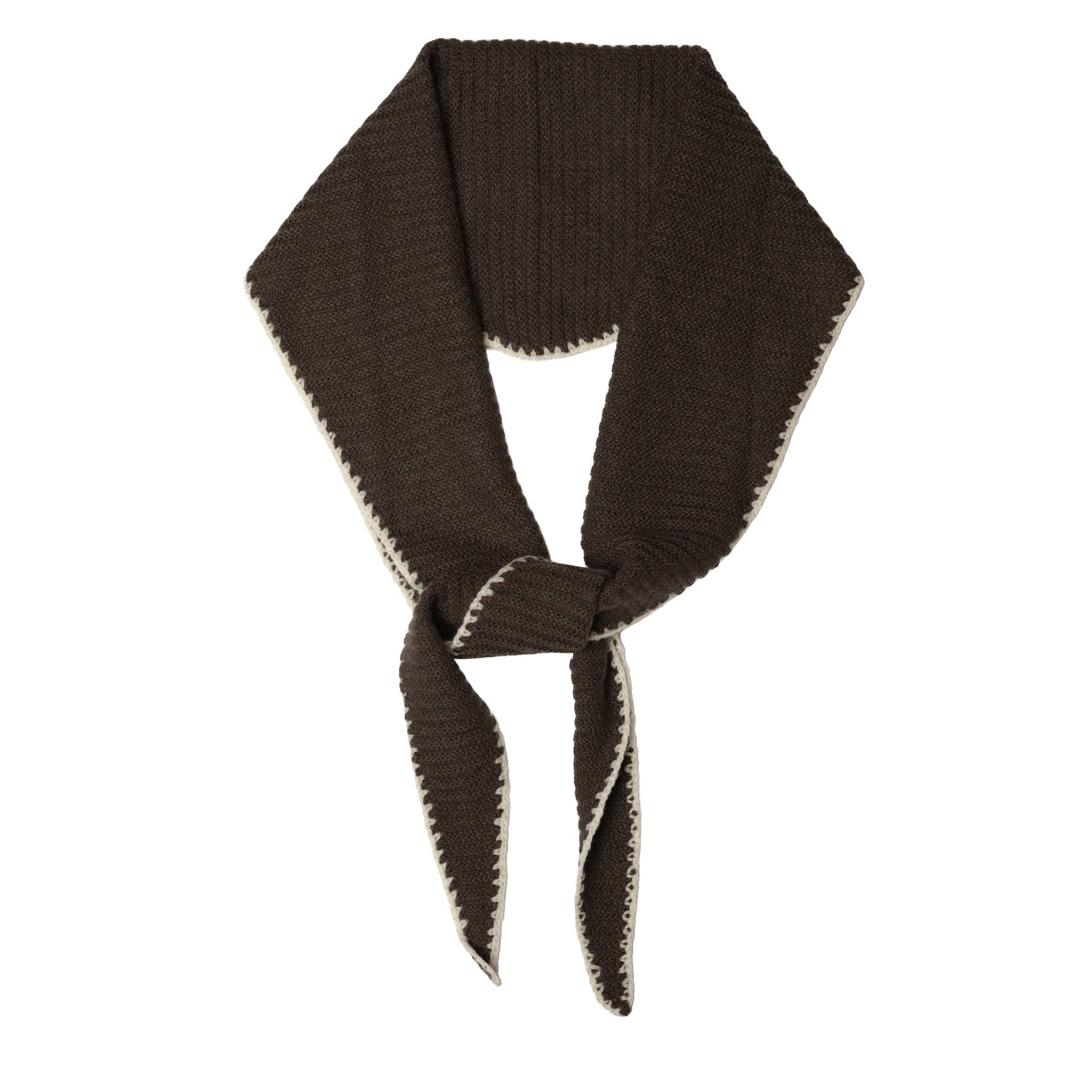 Mole Stitch Edge Cashmere Diamond Skinny Scarf