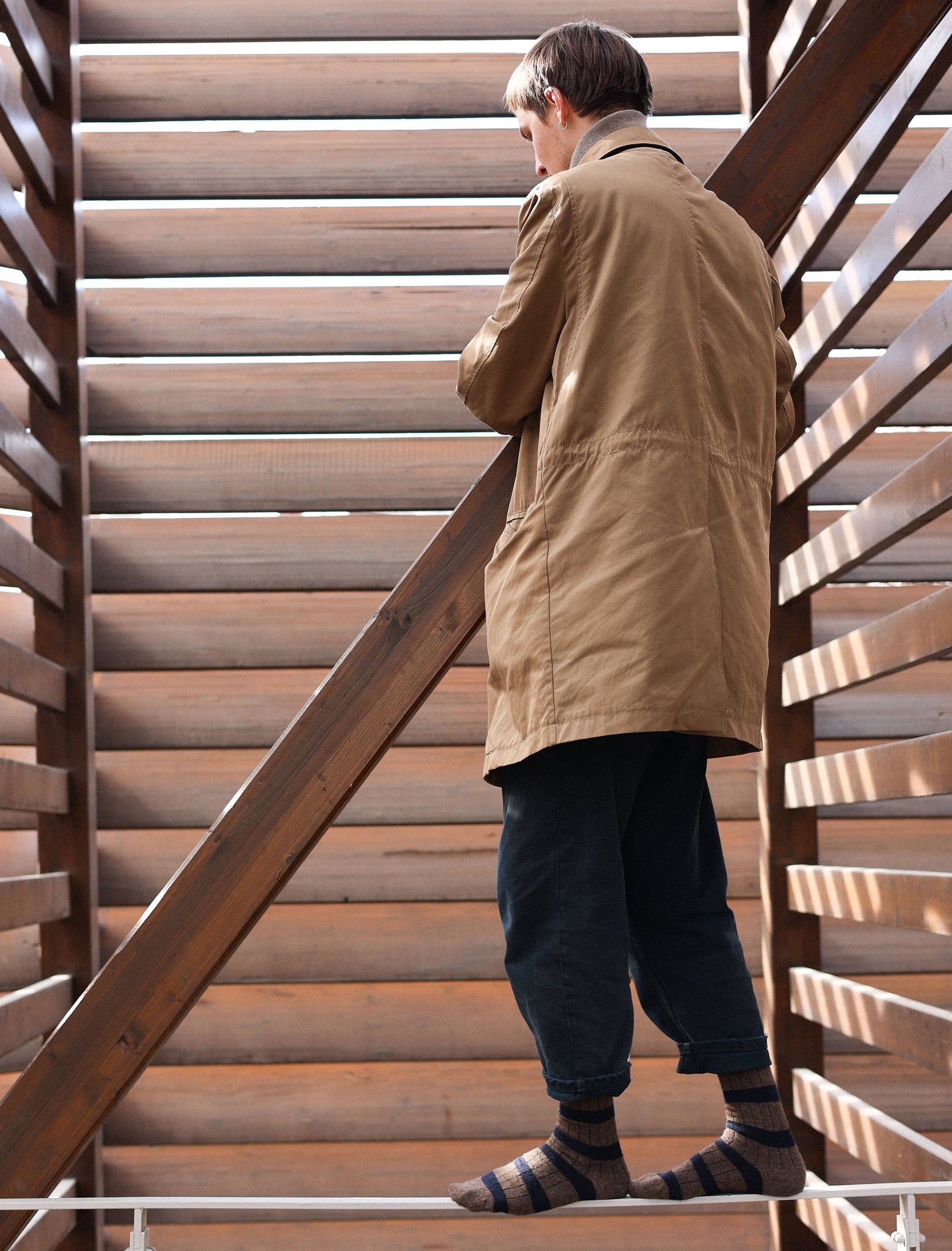 KLUE Merino Wool socks with stripes | Brown and black: 41-46