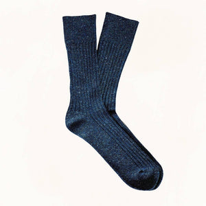 KLUE Navy wool and silk socks