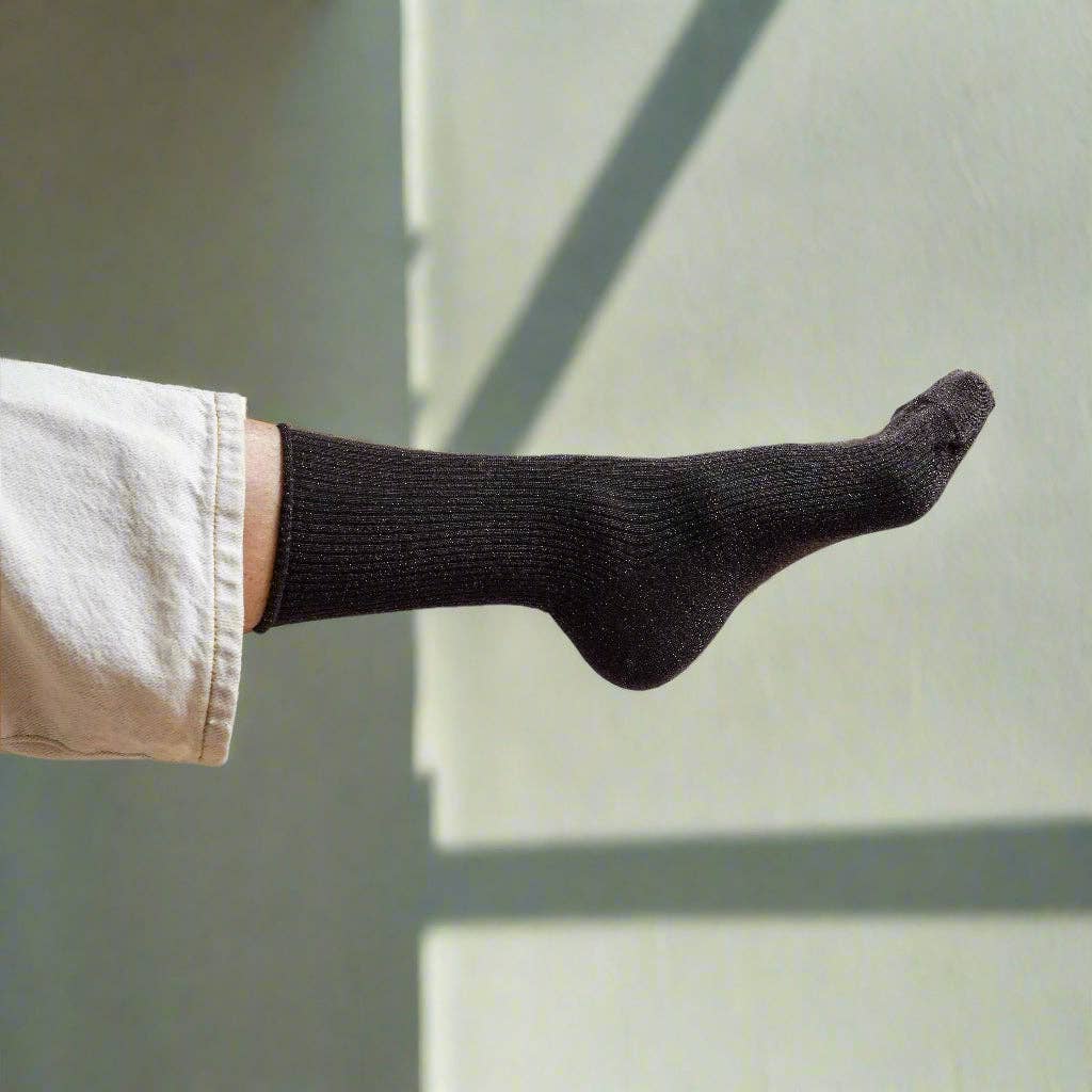 Klue Chocolate Brown Glitter socks