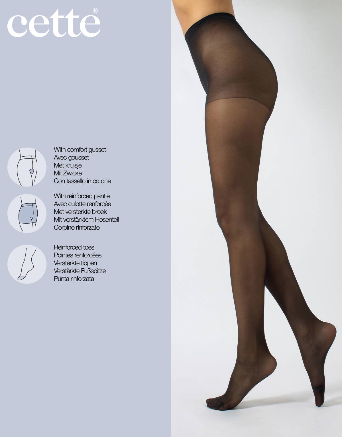 Lucca Black sheer tights 40 denier