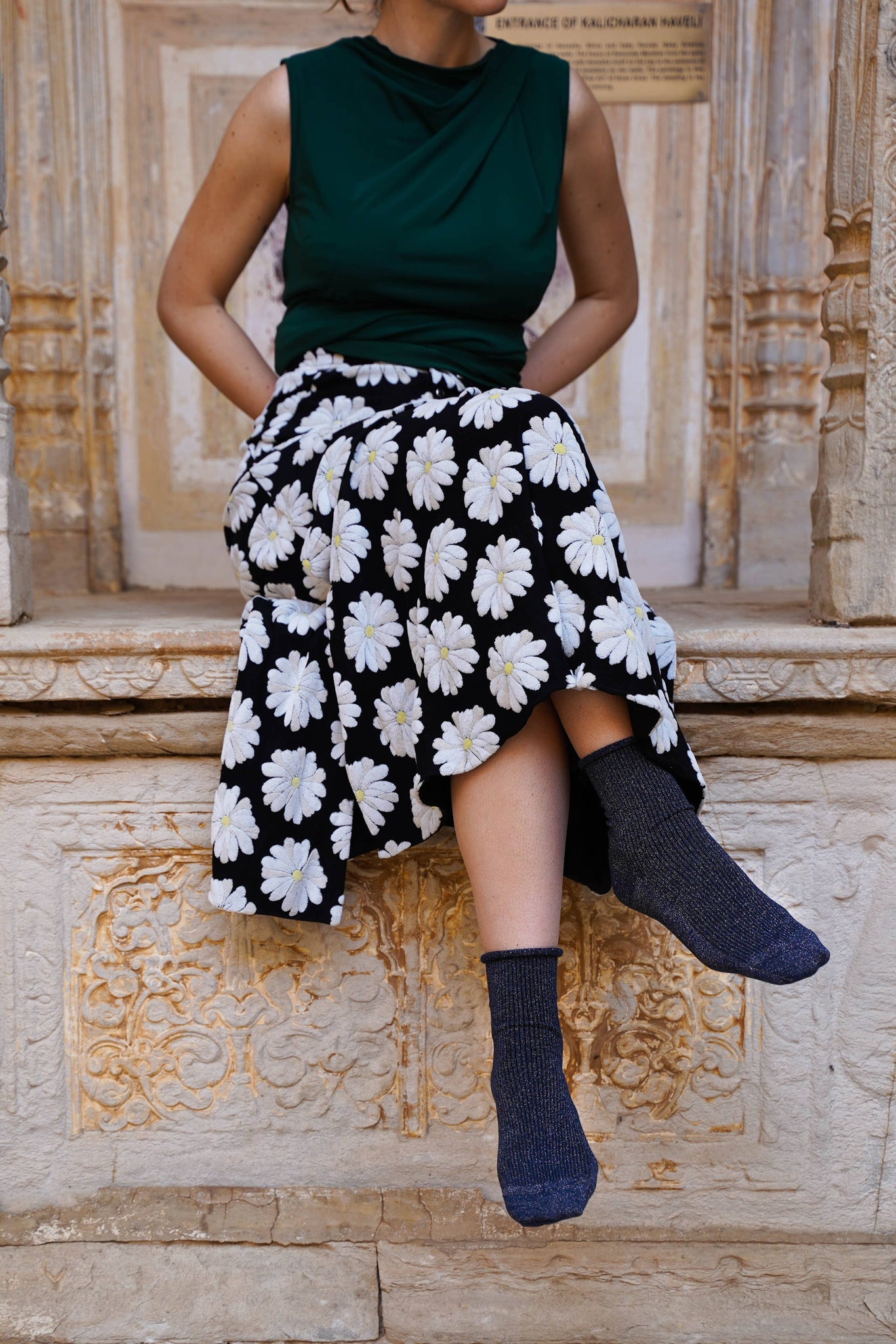 Klue Navy Glitter socks