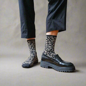 KLUE Glitter Leopard black socks