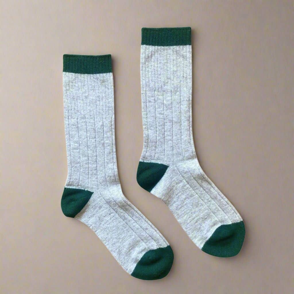 KLUE Beige and Green socks  | Unisex