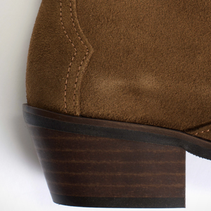 Fiona Cinnamon Suede western ankle boots