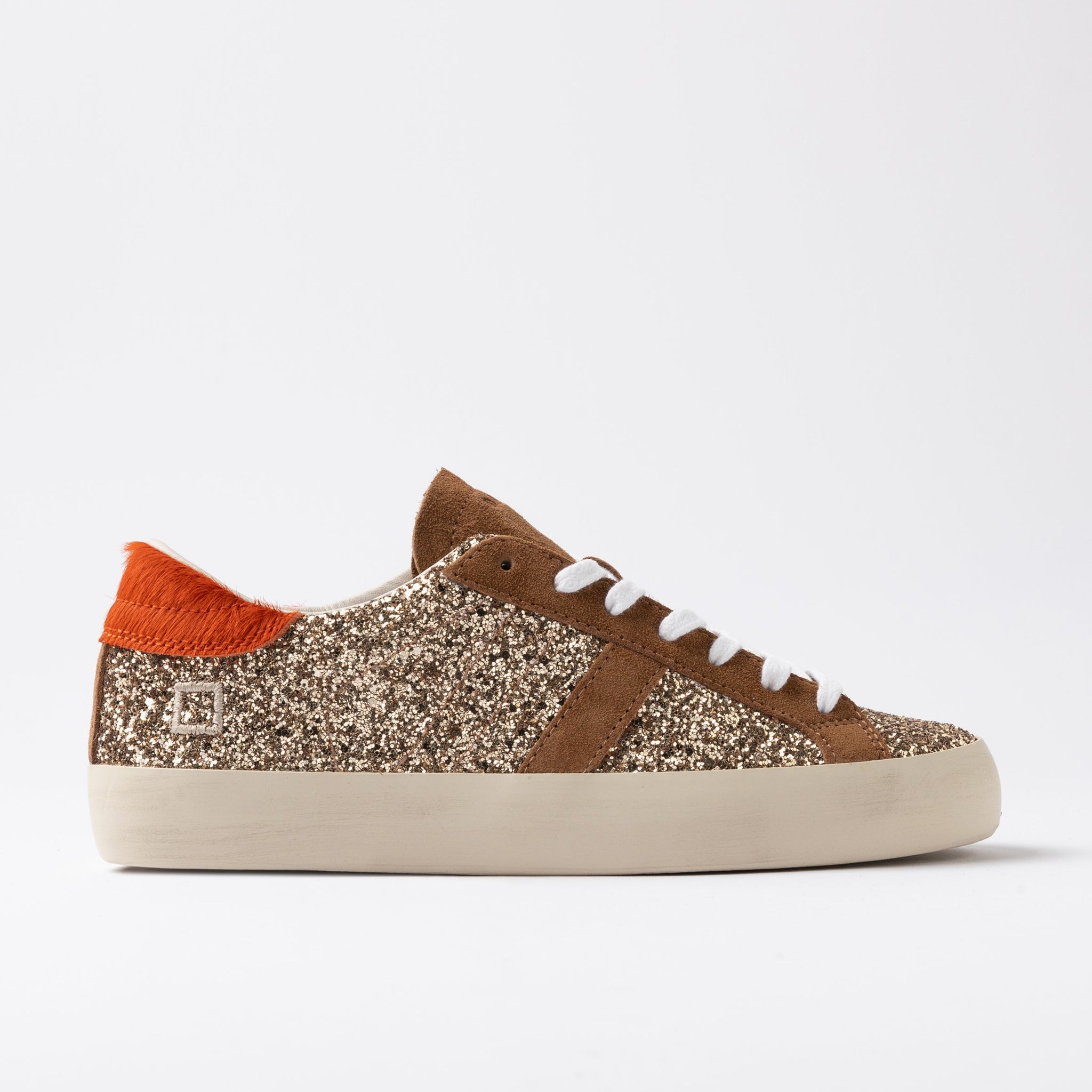 D.A.T.E Hill Low Bronze Glitter trainer