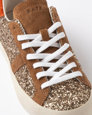 D.A.T.E Hill Low Bronze Glitter trainer