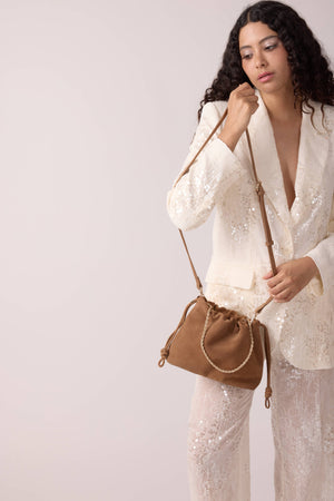 Tessa tan suede bag