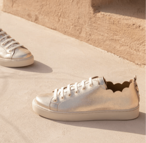 Maison Toufet Julie Scallop Soft Gold Sneakers