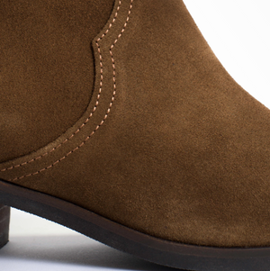 Fiona Cinnamon Suede western ankle boots