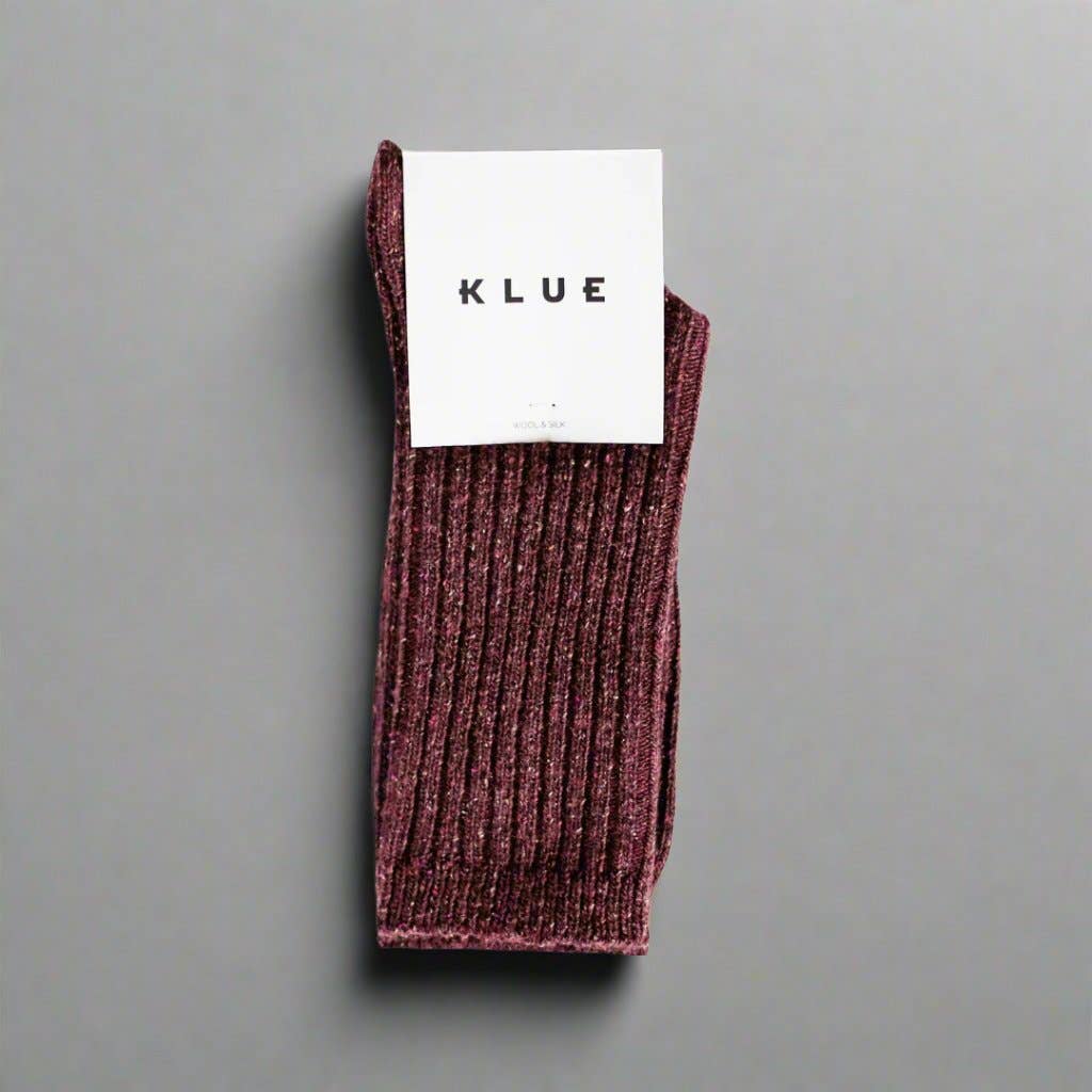 KLUE Silk and Wool burgundy socks