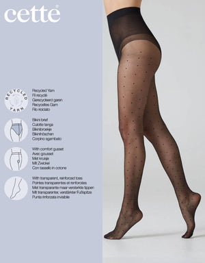 Polka Dot Sheer Tights - Black