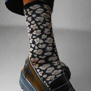 KLUE Glitter Leopard black socks