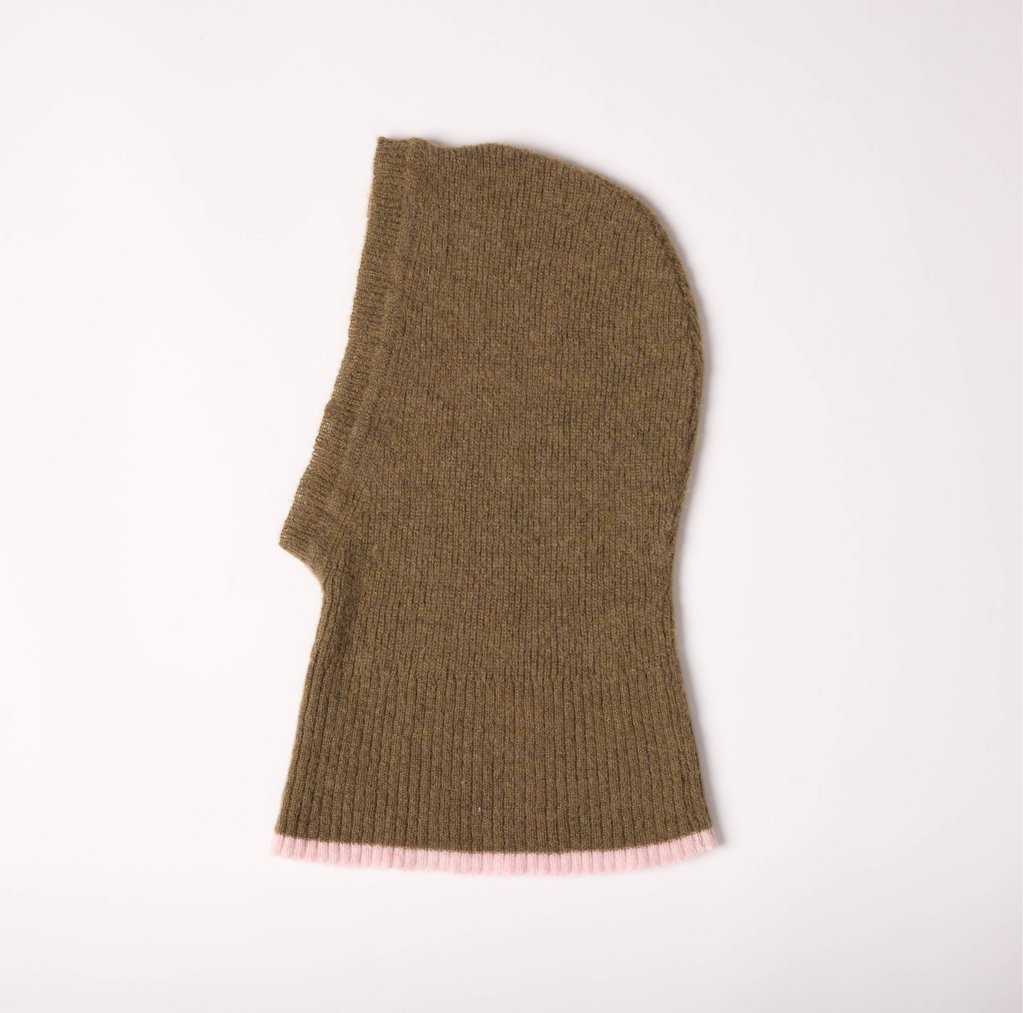 Cosy balaclava khaki & pink