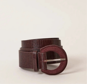 Burgundy leather belt