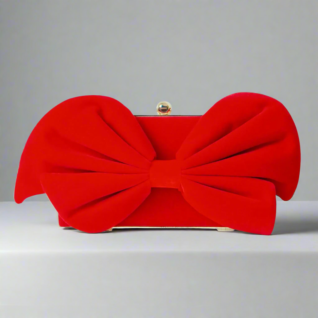 Bow Red Velvet bag