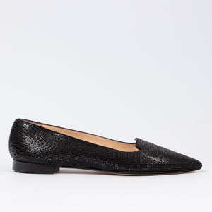 Eliza Black crystal ballerina flat