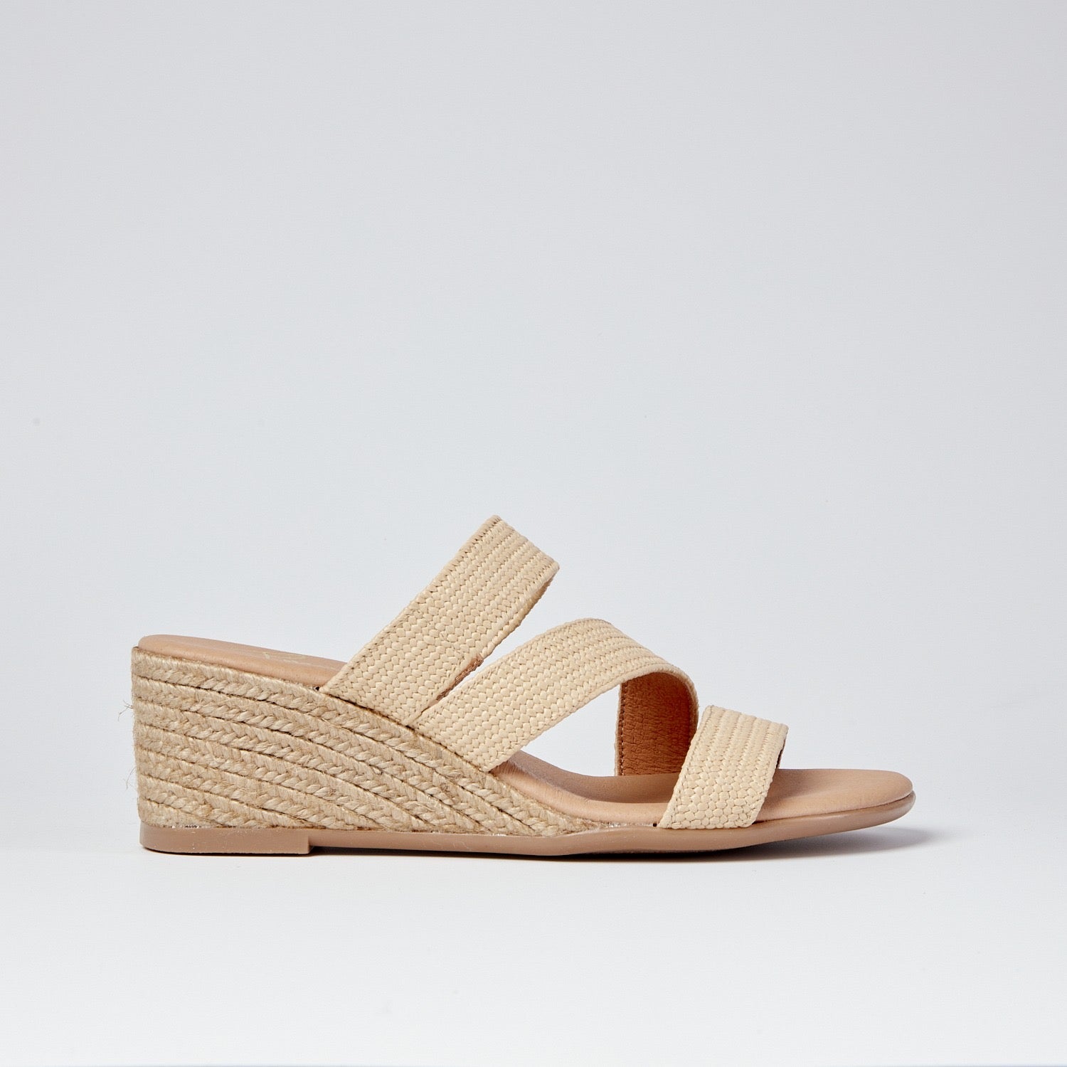 Raffia gold low heel espadrille