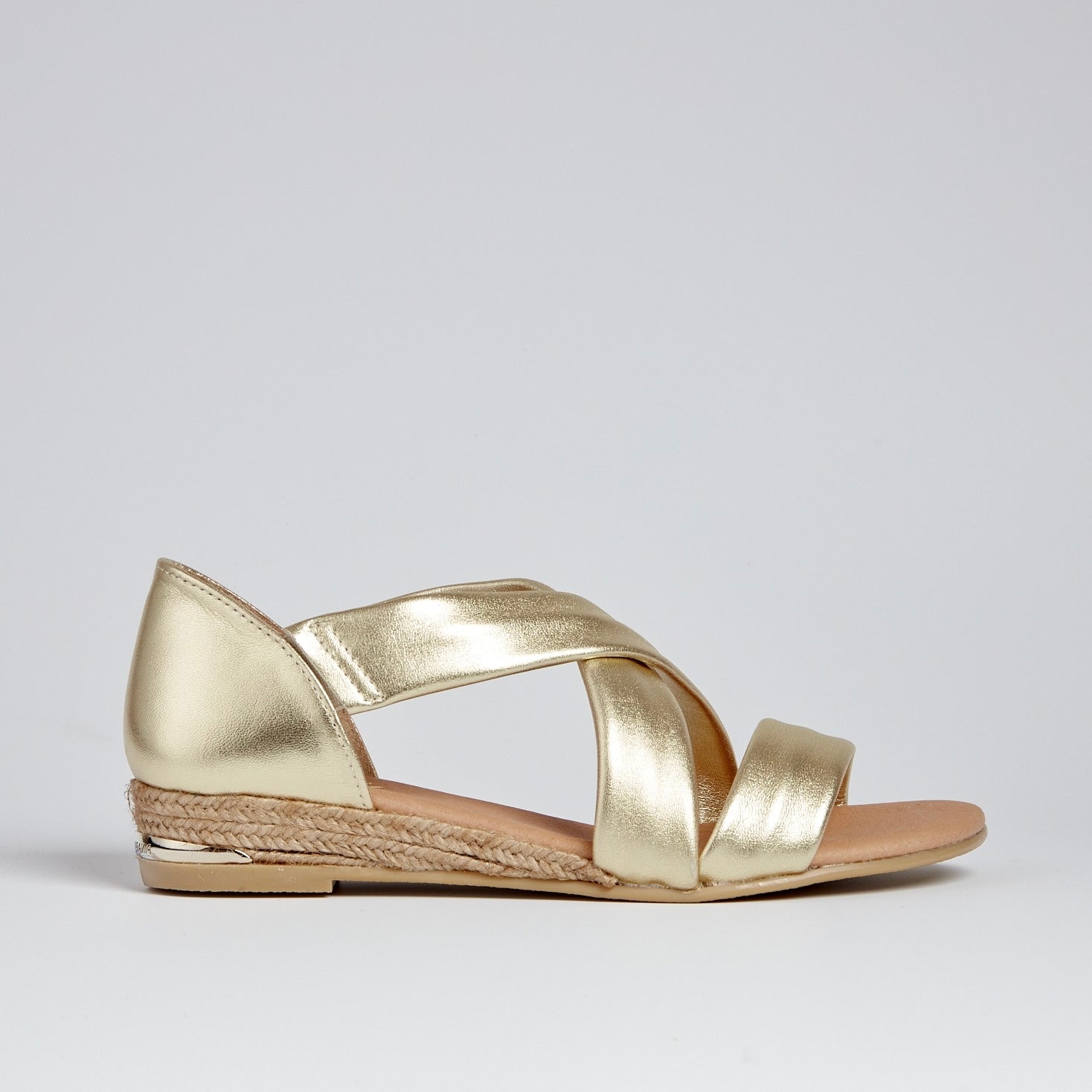 Meg gold low heel espadrille
