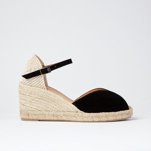 Pinaz Bibi Black Espadrille wedge