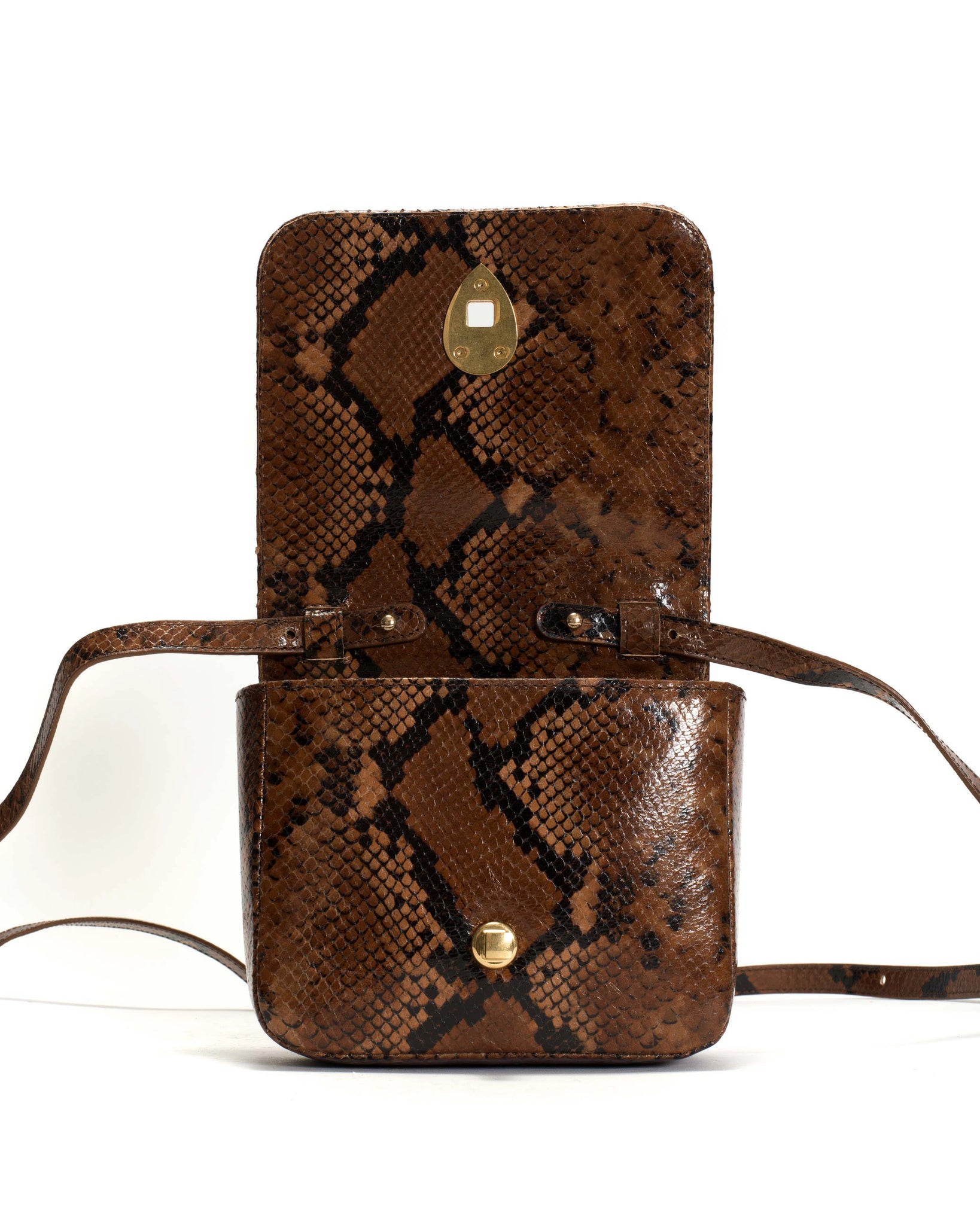 Anonymous Copenhagen Nielle Brown snake-print bag