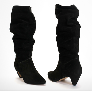 Jasmina 50 Black Suede Stiletto Boot
