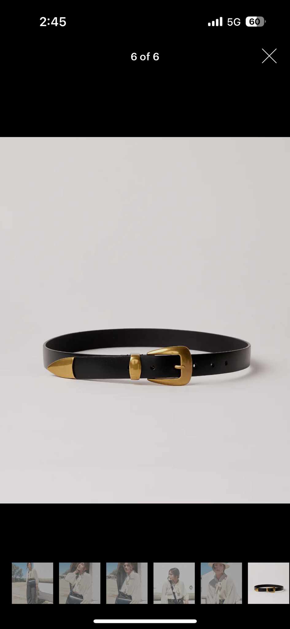 Black leather belt