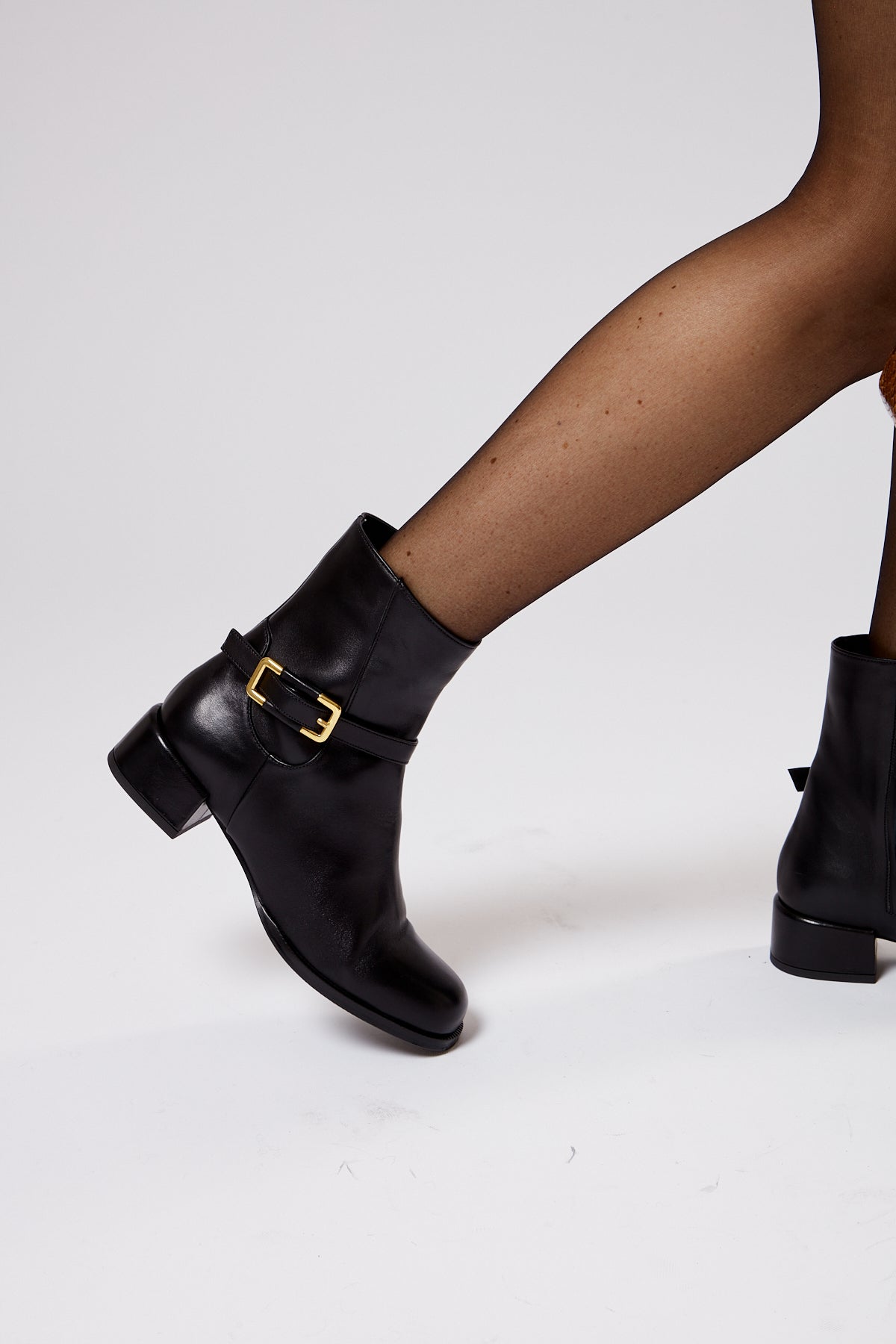 Marie Ankle Boot in Black Leather