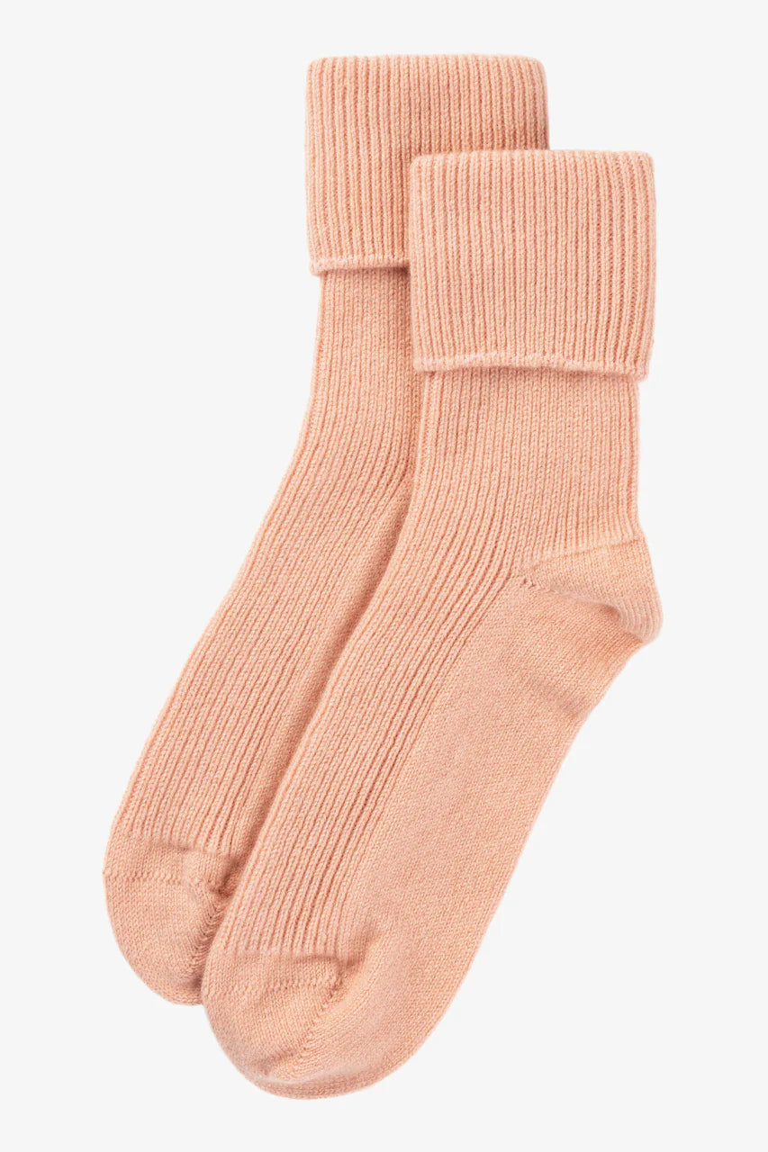 Coral Pink Cashmere Socks