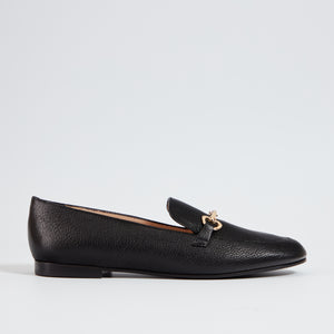 Flick black grain loafer