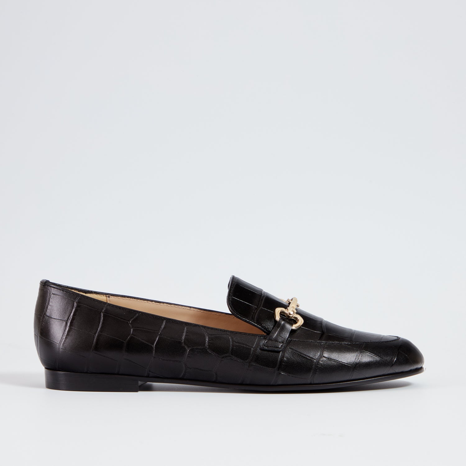 Flick black croc loafer