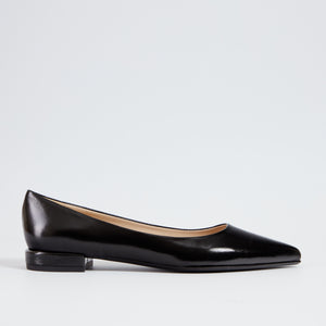 Alana black patent pointy flat