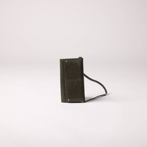 Gina Khaki Green Lizardo embossed crossbody