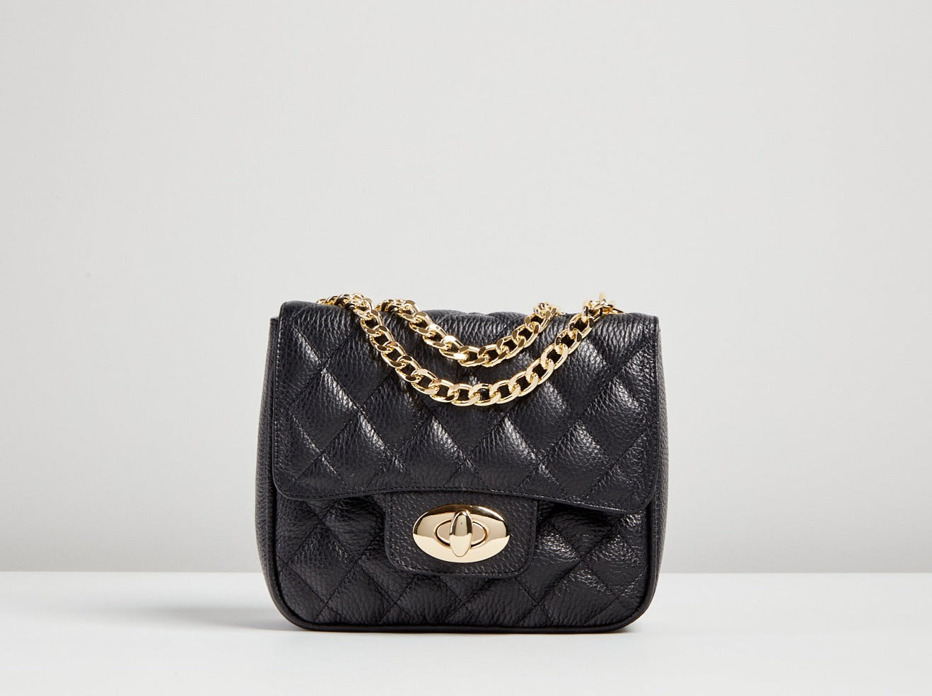 Black quilted crossbody bag