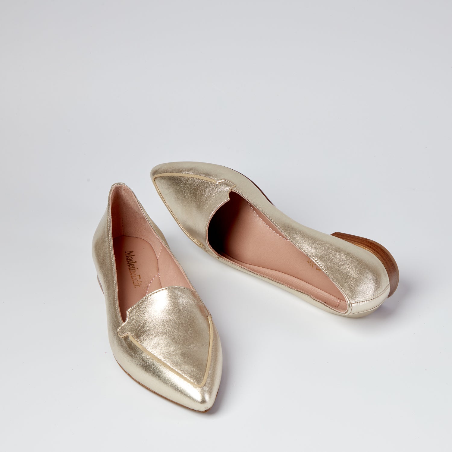 Jasmine pointy toe gold flats