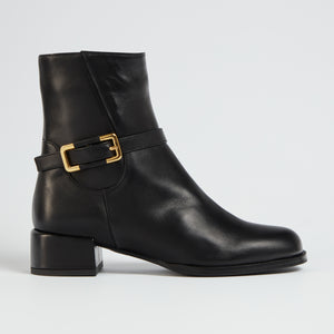 Marie Ankle Boot in Black Leather